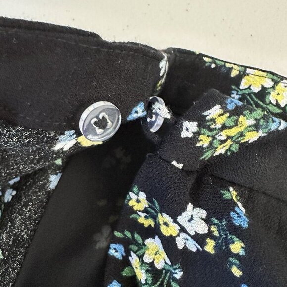 Banana Republic Mini Skirt Size 10 petite Black Wrap Ditsy Floral - Picture 6 of 8